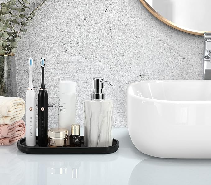 Bathroom Vanity Tray, Oval Soap Dispenser Tray, 10" Kitchen Counter Trays