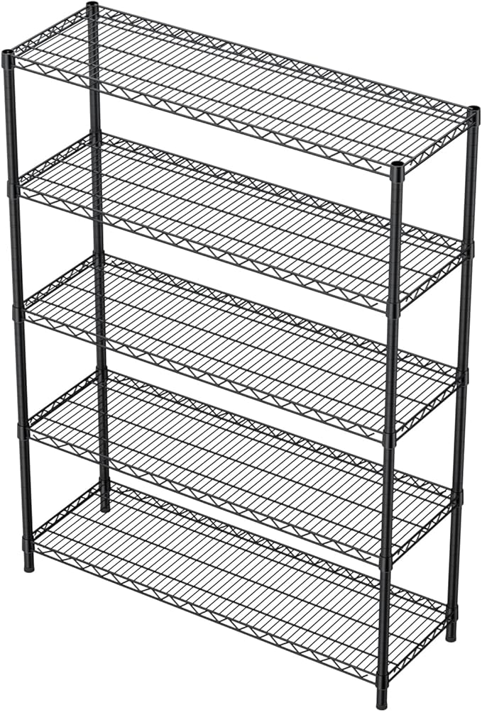 5 Tier Adjustable Storage Shelves Heavy Duty Metal Utility Shelf 1750LBS