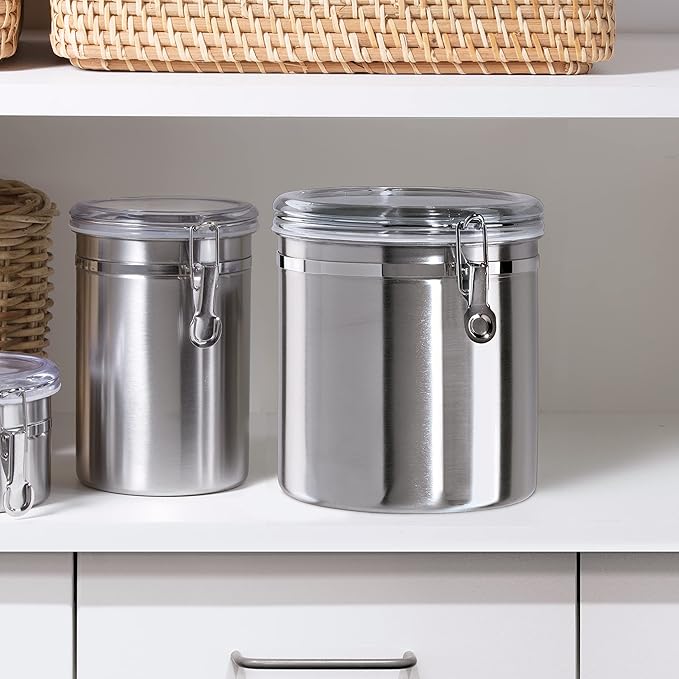 Stainless Steel Kitchen Canister 152 fl oz, Airtight Clamp Lid