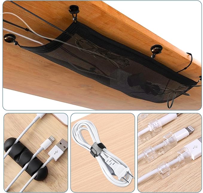 Cable Management Mesh Under Desk Kit, Privacy Net