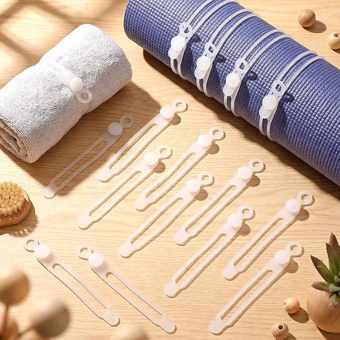 Nuanchu 40 Pcs Silicone Cable Ties Reusable Holder Adjustable Straps Multipurpose Charging Cable Organizer for Fastening Charging Cords Wires(4.17 Inch,Translucent)
