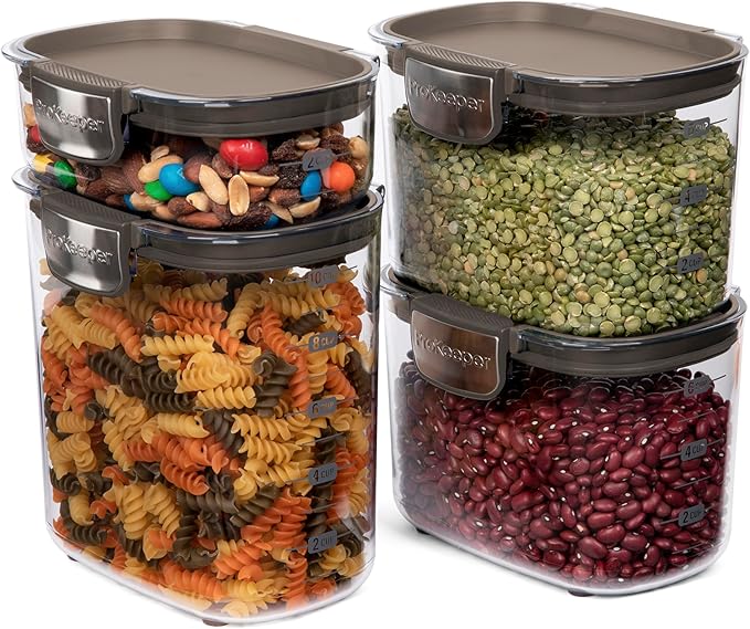 ProKeeper+ Airtight Food Storage Container Set, Taupe, 13-Piece
