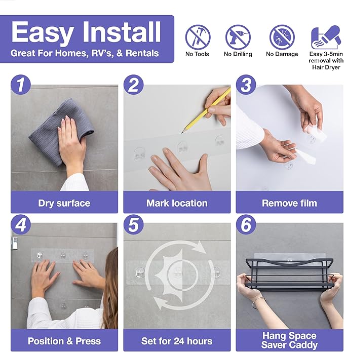 2-Pack Strong Sticky Waterproof Heavy-Duty Wall Adhesives
