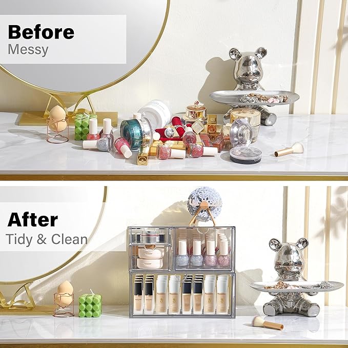 Acrylic Drawer Makeup Organizer with 4 Drawers