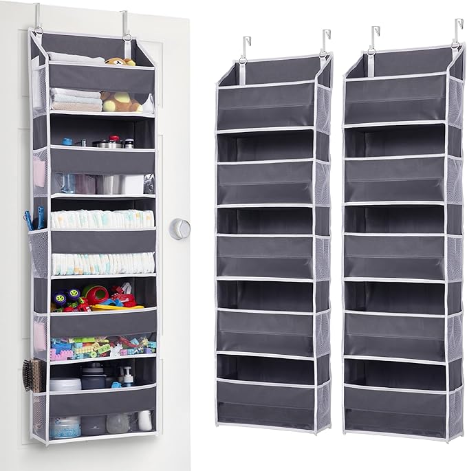 ULG 2 Pack 5-tier Over the Door Organizer Dark Gray