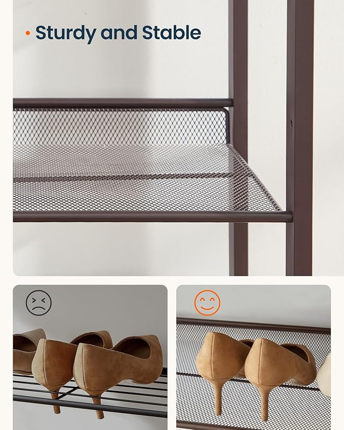 HOME 3-Tier Stackable Shoe Rack, Metal Shoe Organizer for Closet, Entryway