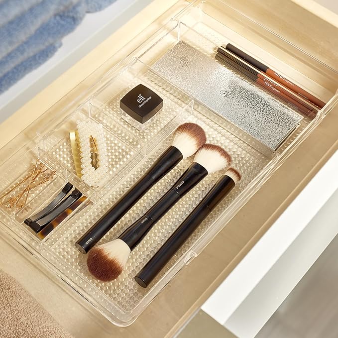 Expandable Makeup Drawer Organizer, Shallow Tray for Bathroom or Vanity Storage