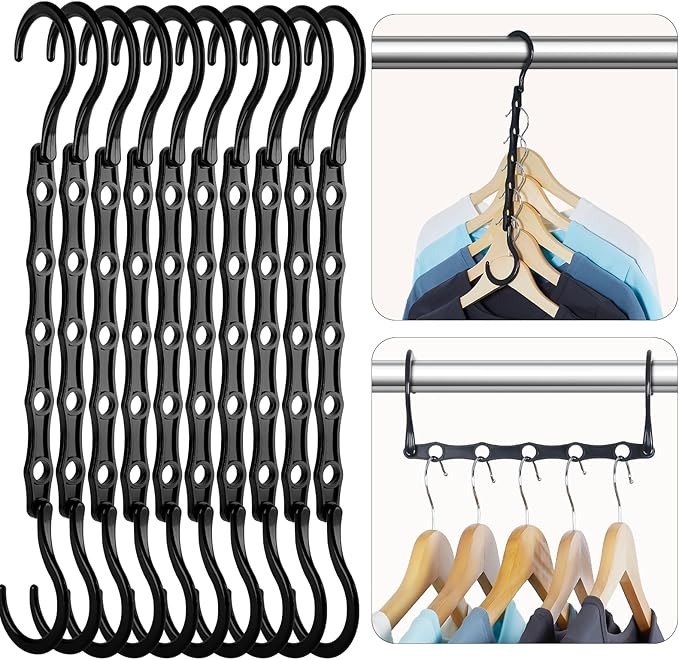 DAY Space Saving Hanger 20 Pack Sturdy Black Magic Hangers for Closet Organizers