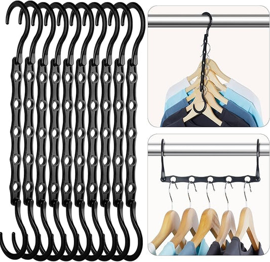 DAY Space Saving Hanger 20 Pack Sturdy Black Magic Hangers for Closet Organizers