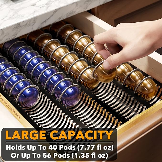 Coffee Pod Holder Drawer Organizer for Nespresso Vertuo Capsule