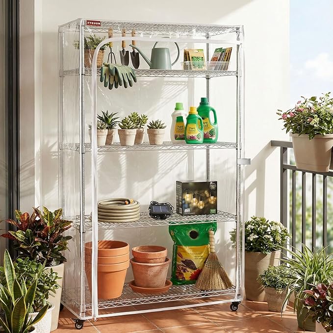 Clear Wire Shelving Cover, 36" W x 14" D x 72" H, 3-Way Opening with Dual Zippers, Heavy-Duty Clear PVC Shelf Cover for Home, Office & Garage