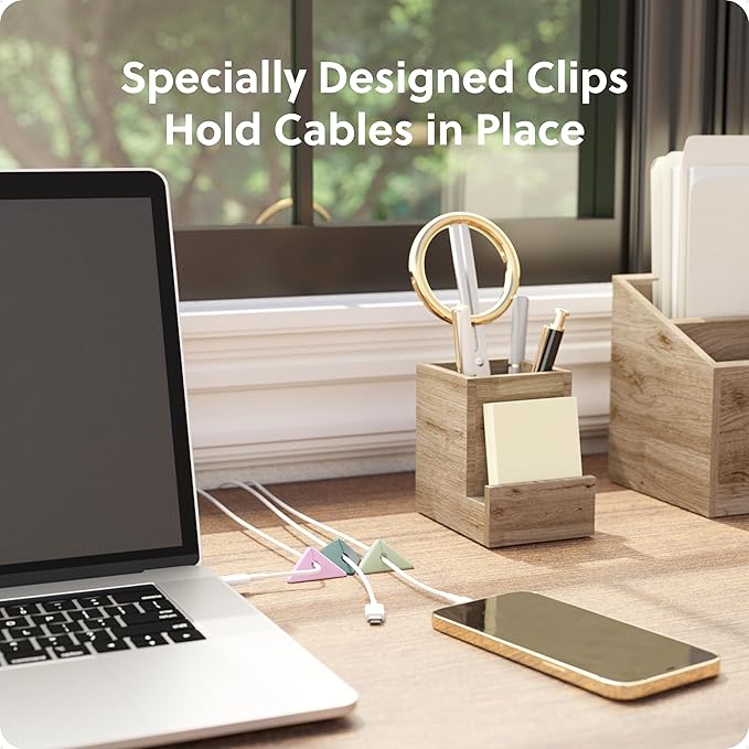 U Brands Tech Classics Silicone Pyramid Cable Clips 12 Pack