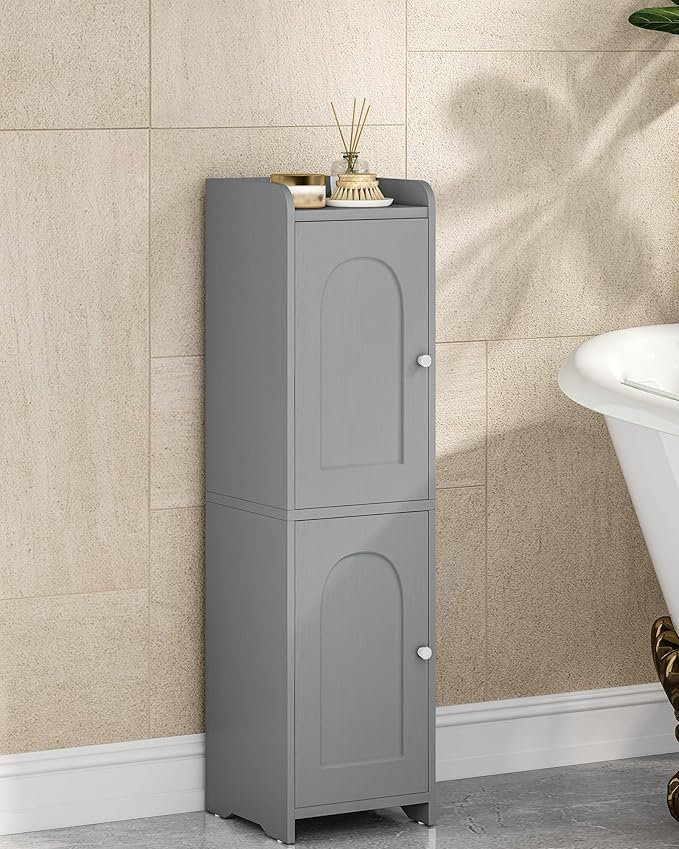 Bathroom Storage Cabinet, 7.9" D x 7.9" W x 29.5" H Gray