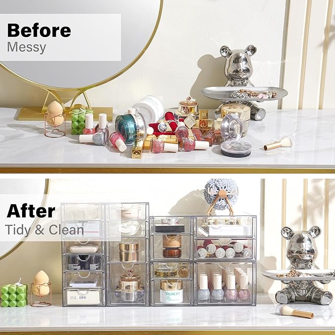 Acrylic Drawer Organizer with 17 Drawers