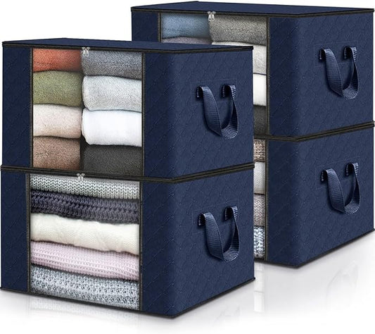 Fab totes Storage Bags, Blue,4 Pack