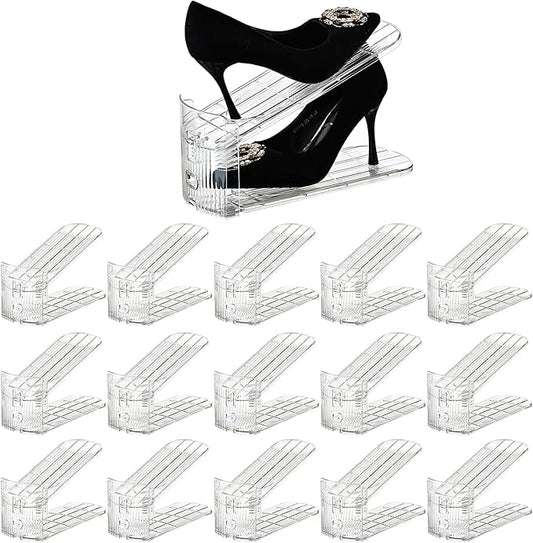 Shoe Slots Organizer，15Pack Shoe Stackers for a Pair of Shoes