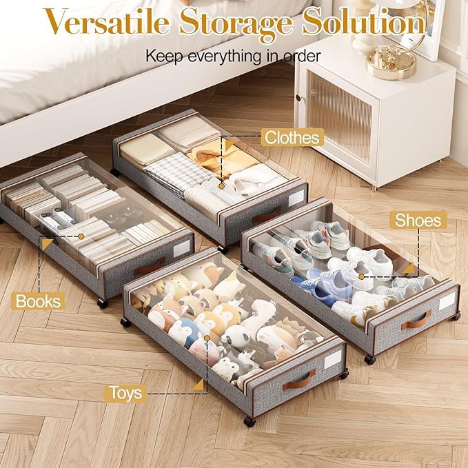 Under Bed Storage with Wheels, Shoes