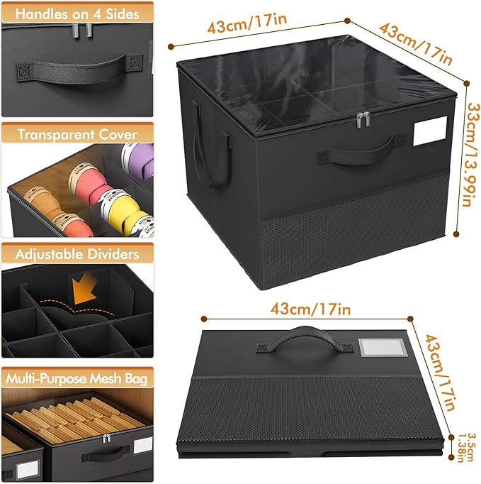 2 Pack Shoe Organizer for Closet, Large Shoe Box Storage Containers, Black