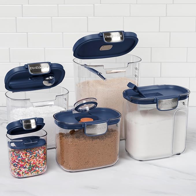 ProKeeper+ Airtight Food Storage Container Set, Navy, 9-Piece
