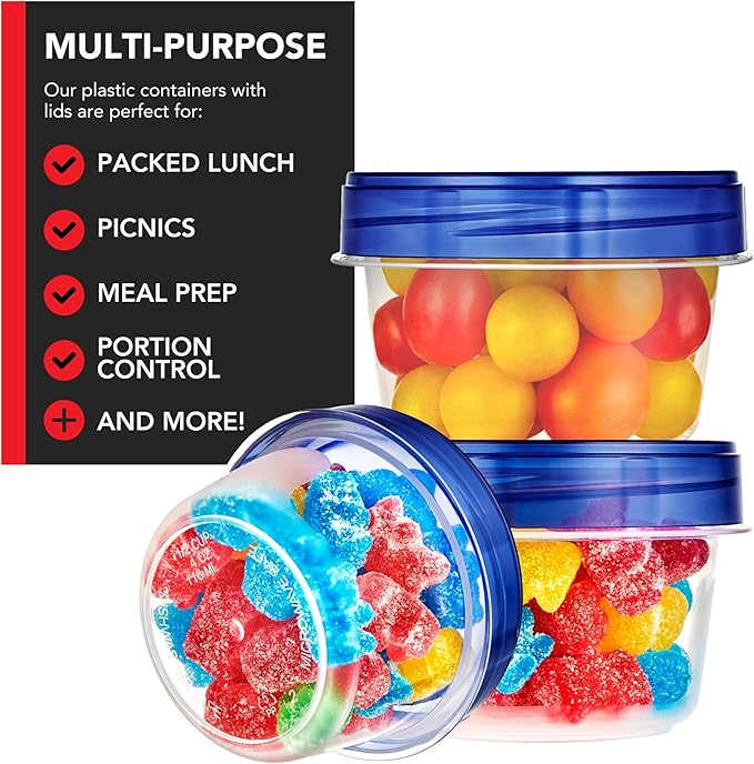 Stock Your Home 4oz Plastic Containers with Twist Top Lids (6 Pack)