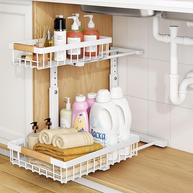 Under Sink Organizer, Adjustable Height, Small-1-Pack