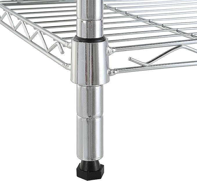 Amazon Basics 5-Shelf Tower Adjustable Storage Shelving Unit, Chrome