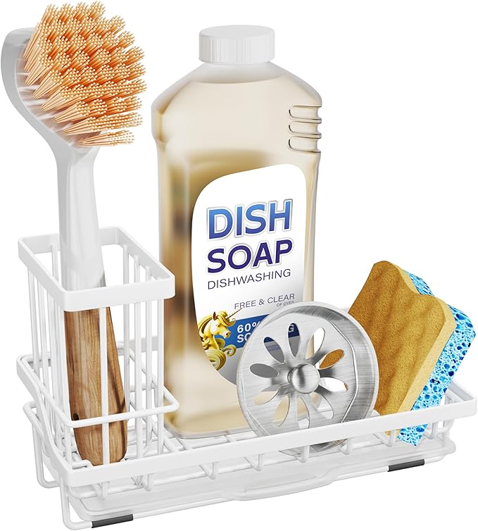 Sink Caddy Sponge Holder, White