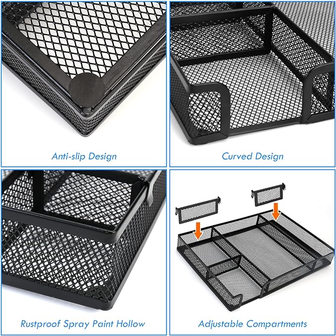 Desk Drawer Organizer Tray with Adjustable Compartments