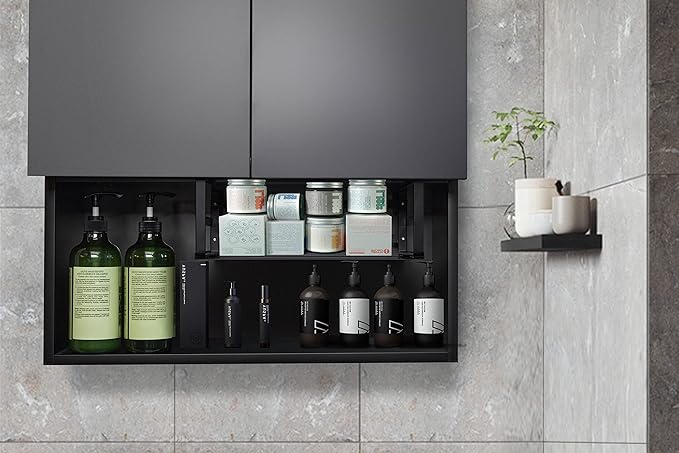 Nxconsu 2 Pack Heavy Duty Under Cabinet Organizer, Slide-Under Shelf Basket Storage with Solid Metal Bottom, Hanging Pantry Shelf for Kitchen Cupboard Bookshelf Closet, Holds 30 lbs, Black, 13.38"