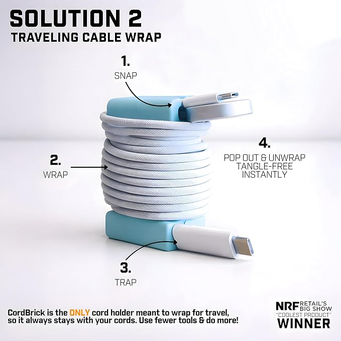 CordBrick 6PK Silicone & Steel Weighted Cord Holders for Bedside. Travel Phone Cable Organizers. Multiuse iPhone Accessories. Small Gifts for Him, College Student. Tech Gadgets for Teenagers. Assorted