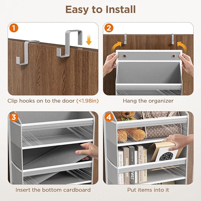 6 Tiers Over The Door Organizer, 1 Grey
