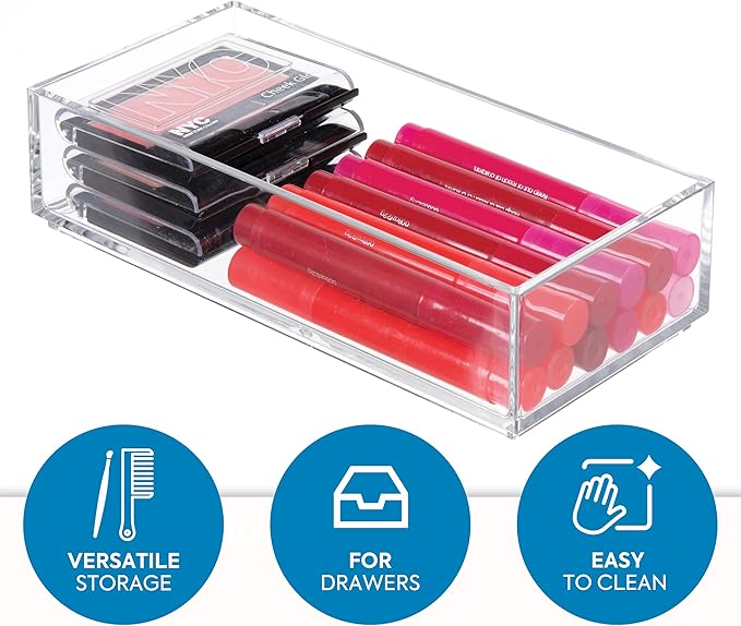 Clarity Plastic Drawer Organizer for Vanity, Countertop, Bathroom