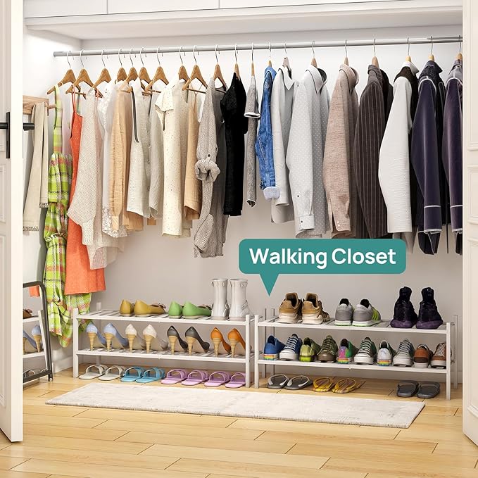 Long Shoe Rack for Entryway, Shoe Organizer for Hallway Closet