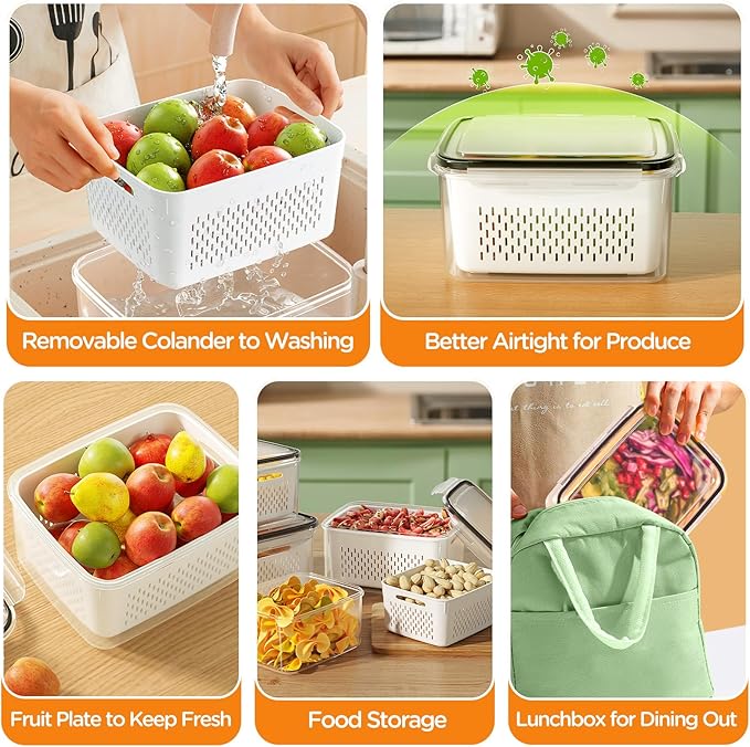 8-Pack Fruit Storage Containers for Fridge