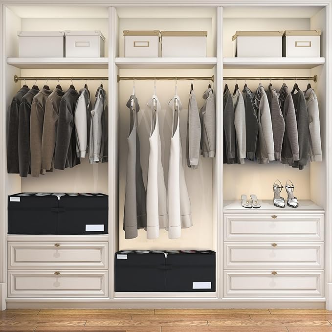 Shoe Storage Organizer, Fits 24 Pairs, Large Shoe Organizer Box for Closet