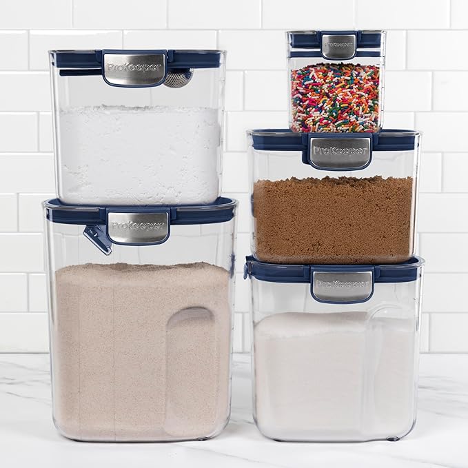 ProKeeper+ Airtight Food Storage Container Set, Navy, 9-Piece