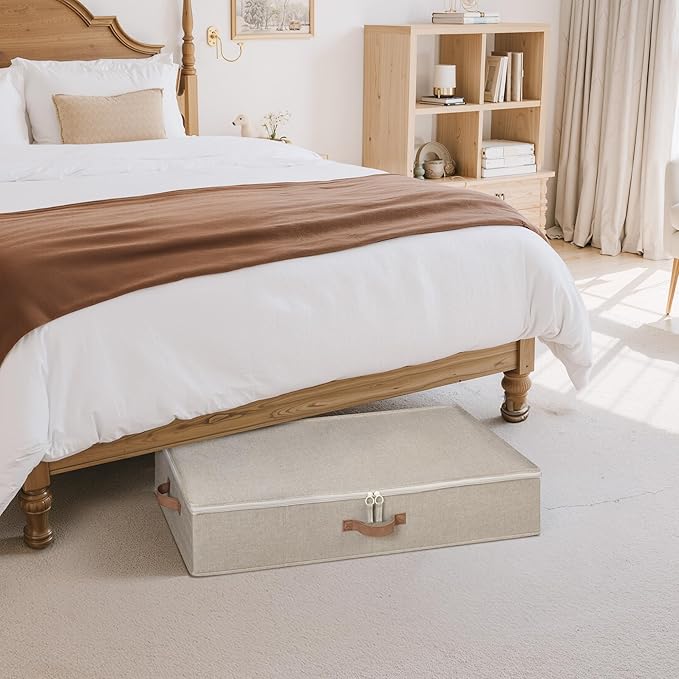 Underbed Storage Containers with Lids, Taupe