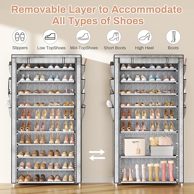 Tall Shoe Rack with Cover, Printing