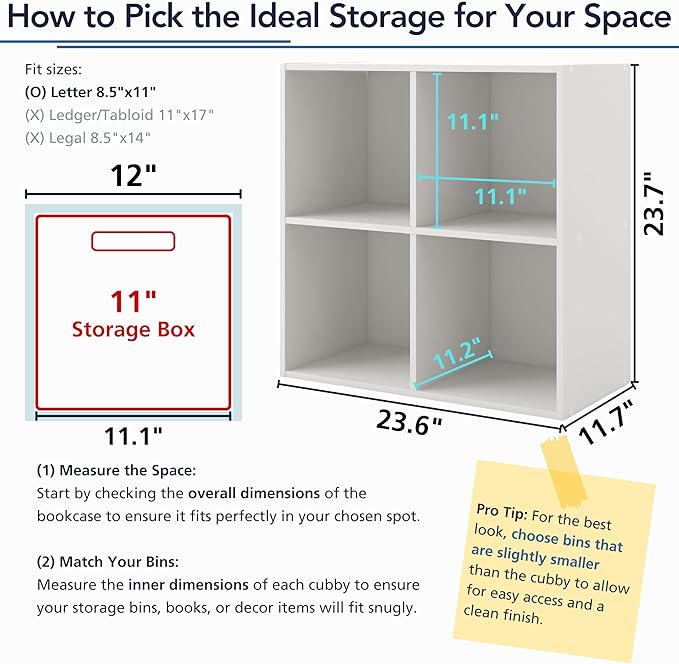 Homes: Inside + Out Apexa 3-Tier Cube Storage Organizer Shelves, Stackable Wood Bookcase Fits Cubby Bins for Organization, Dorm Teen Room Decor & Home Office, Light Blue