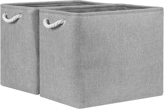Bidtakay Collapsible Storage Bins for Clothes Large Grey Storage Baskets