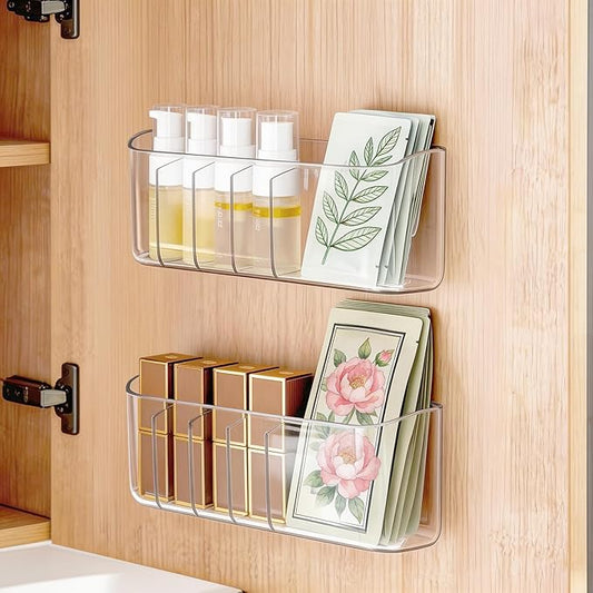 2 Pack Adhesive Medicine Cabinet Organizer