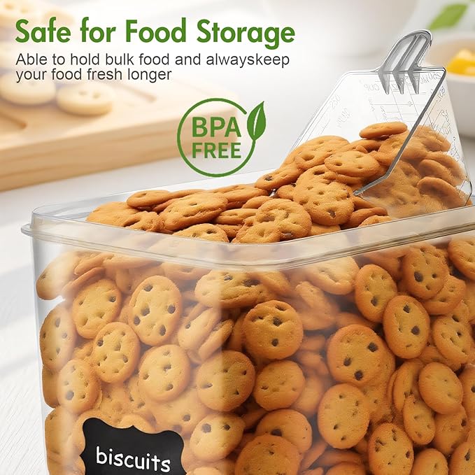 ALSO GO 2 PC (9.5L | 321 Oz) Extra Large Airtight Food Storage Containers with Lids,Kitchen and Pantry Organization Plastic Containers for Flour,Rice,Cereal,Pasta,Sugar,dog food (Leakproof, BPA-Free)