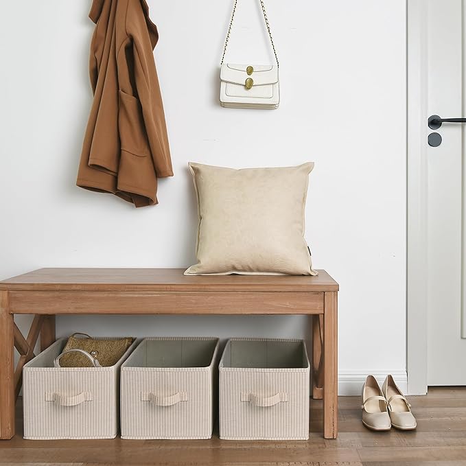 Foldable Shelf Organizer Bins, Closet Storage Baskets for Clothes, Large