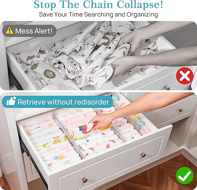 4 Pack 4" Regular Upgrade Drawer Dividers for Clothes