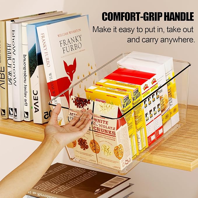 Set of 4 Clear Plastic Storage Bins