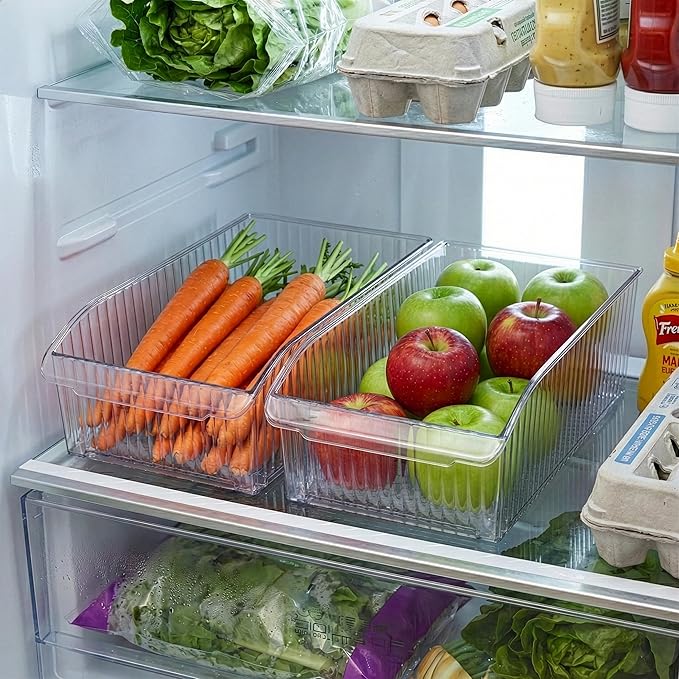 BINO | Plastic Storage Bins with Wheels, Medium | THE ROLLER COLLECTION | Clear Storage Bins for Organization | Clear Containers for Pantry | Fridge & Freezer Organizer Bin Cabinet & Pantry Organizers