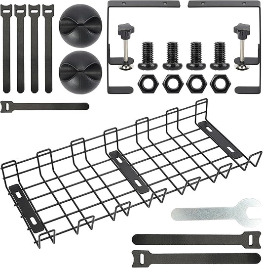 Under Desk Cable Management Tray, No Drilling, Tools-Free