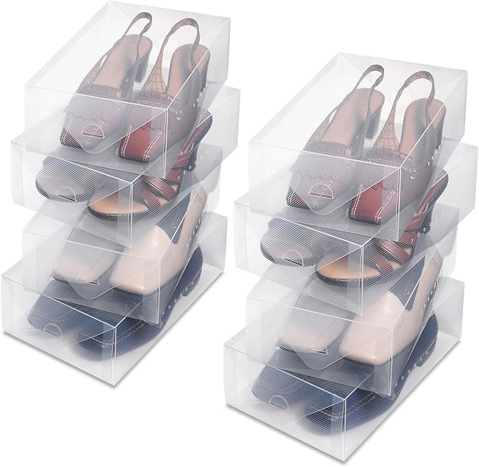 Whitmor Clear-Vue Women's Shoe Box - Heavy Duty Stackable Shoe Storage - Clear - Set of 8