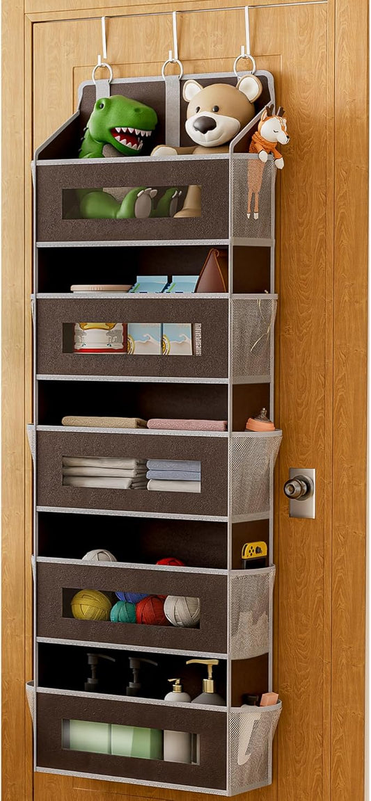 5 Tier Over The Door Organizer, Brown