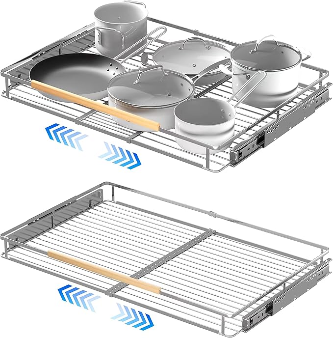 Pull Out Cabinet Organizer, 23~39.8"W x 22.5"D. 2Pack